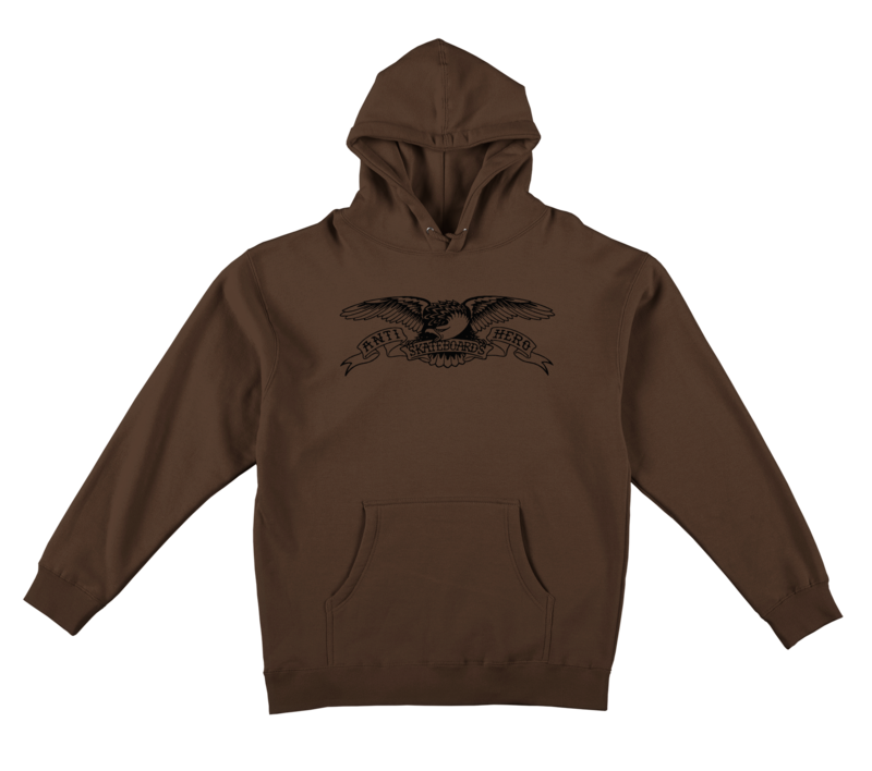 AntiHero Basic Eagle Pullover Hooded Sweatshirt - Brown/Black