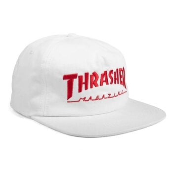 Thrasher Mag Logo Boutons-Pression - Blanc/Rouge