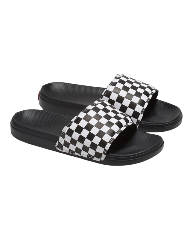 Vans Checkerboard La Costa Slide-On Sandale - Blanc Véritable/Noir