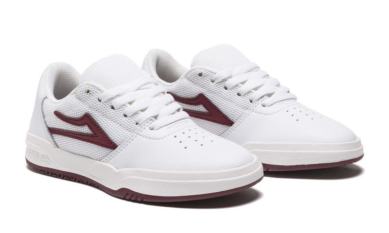 Lakai Atlantic - White/Burgundy Leather