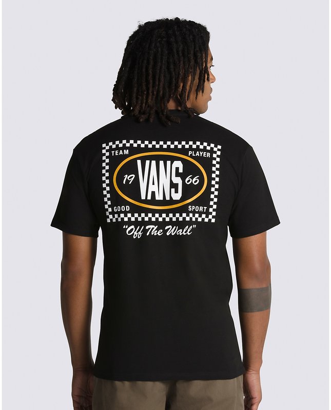 Vans Team Player Checkerboard T-Shirt - Black/Old Gold