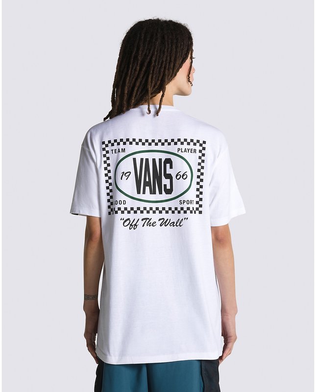 Vans Team Player Checkerboard T-Shirt - Blanc
