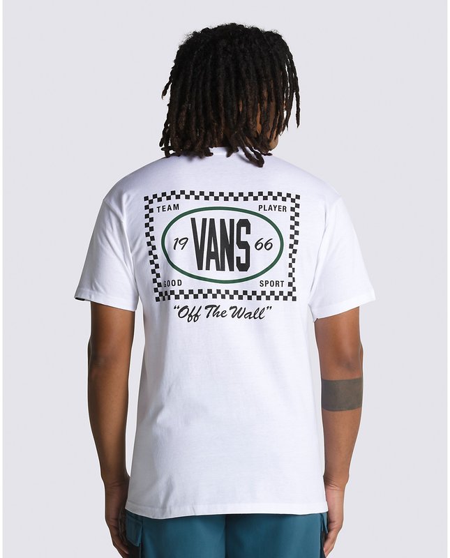 Vans Team Player Checkerboard T-Shirt - Blanc