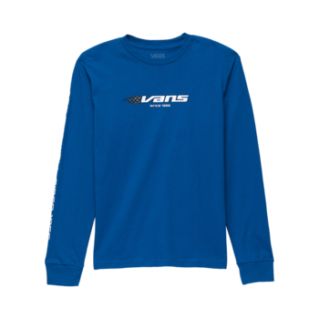 Vans Reflective Checkerboard Flame T-Shirt M/L d'Enfants - Vrai Bleu