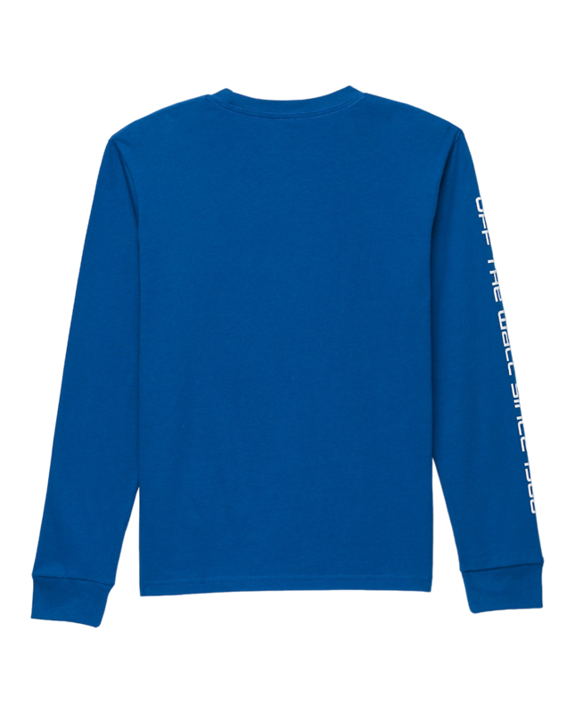 Vans Kids Reflective Checkerboard Flame Long Sleeve T-Shirt - True Blue