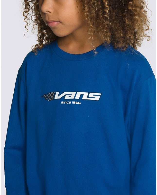 Vans Reflective Checkerboard Flame T-Shirt M/L d'Enfants - Vrai Bleu