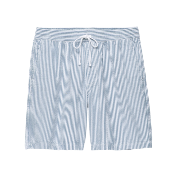 Vans Range Seersucker Loose Elastic Waist Shorts - Blanc/Vans Sarcelle