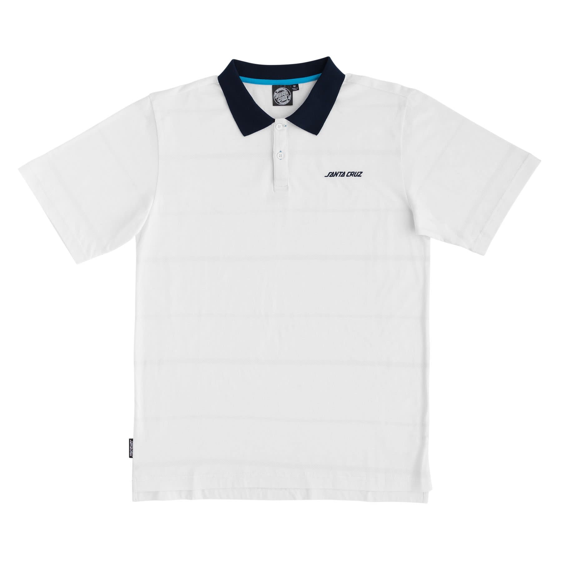 Santa Cruz Spark Polo Shirt - White - Palm Isle Skate Shop