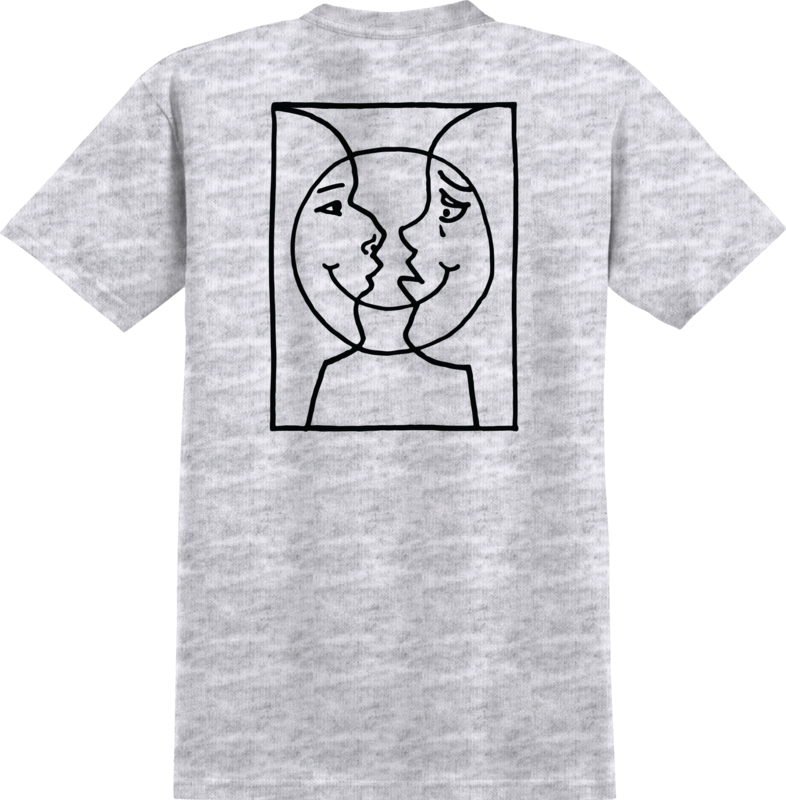 Krooked Moonsmile Raw S/S T-Shirt - Cendre/Noir