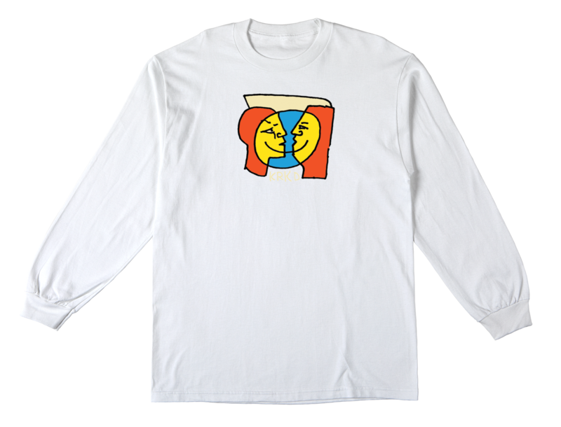 Krooked Moonsmile Longsleeve T-Shirt - White/Multi Color Print