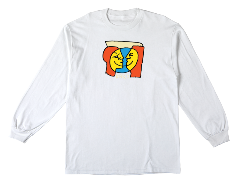 Krooked Moonsmile T-Shirt M/L - Blanc/Impression Multicolore