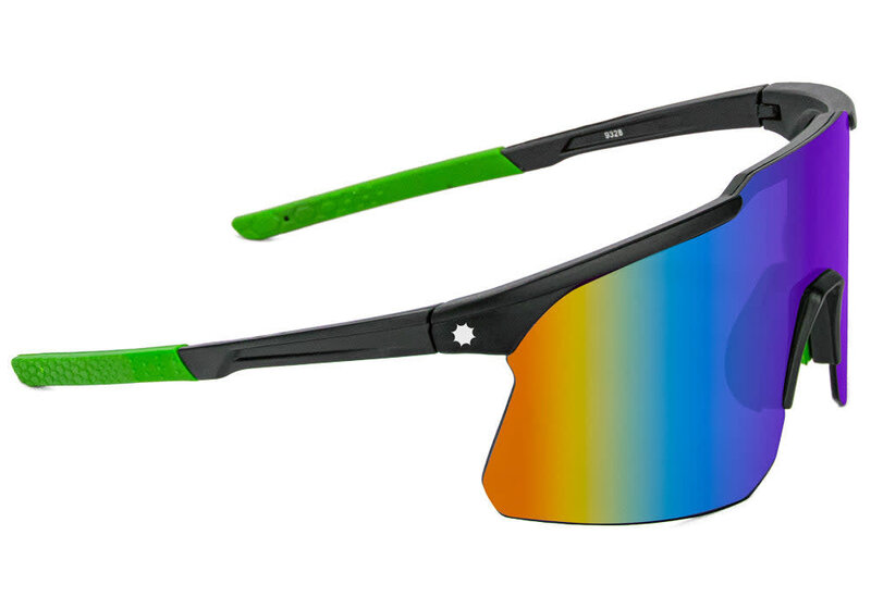 Glassy Cooper Polarized Sunglasses - Black/Green/Mirror