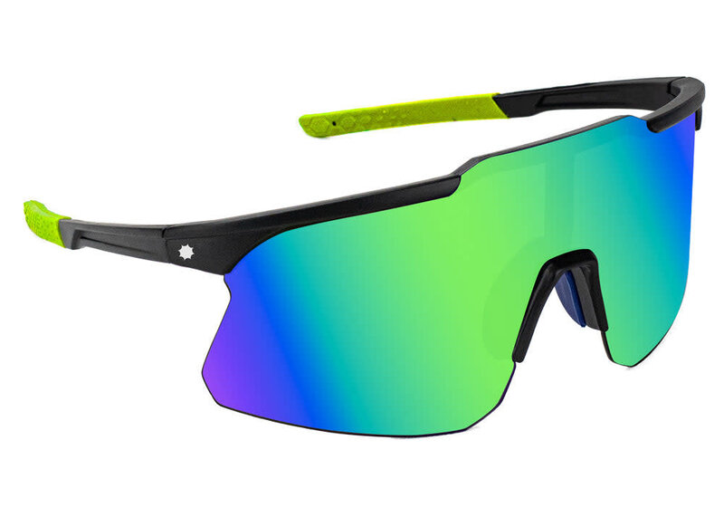 Glassy Cooper Polarized Sunglasses - Black/Green/Mirror