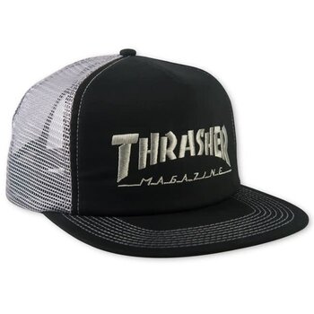 Thrasher Embroidered Logo Trucker Hat - Black/Gray