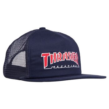 Thrasher Embroidered Outlined Trucker Hat - Navy