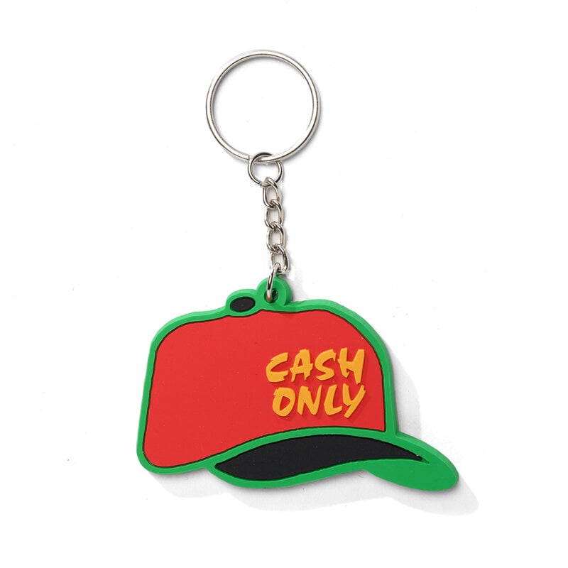 Cash Only Hat Rubber Keychain - Multi