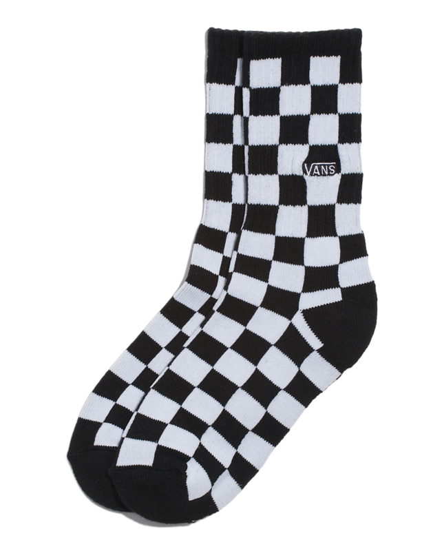 Vans Kids Classic Checkerboard Crew Sock - Black/White 1-6