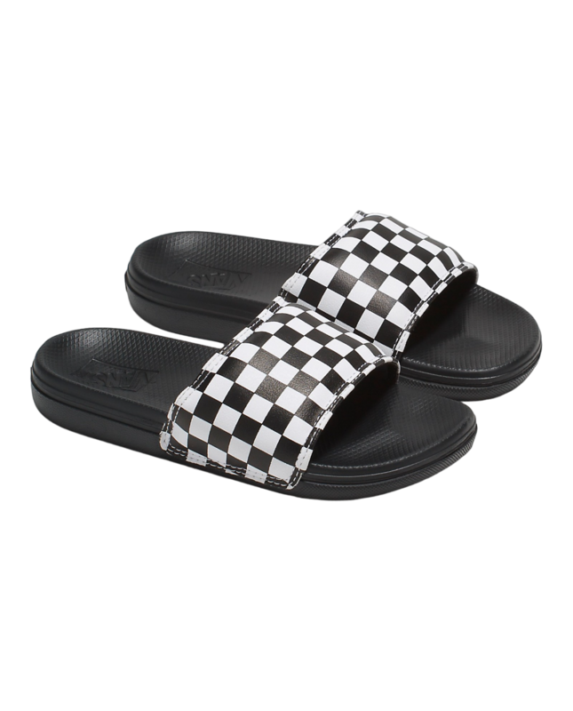 Vans Kids La Costa Slide-On Checkerboard Sandal - White