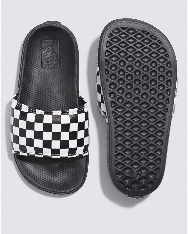 Vans Kids La Costa Slide-On Checkerboard Sandal - White