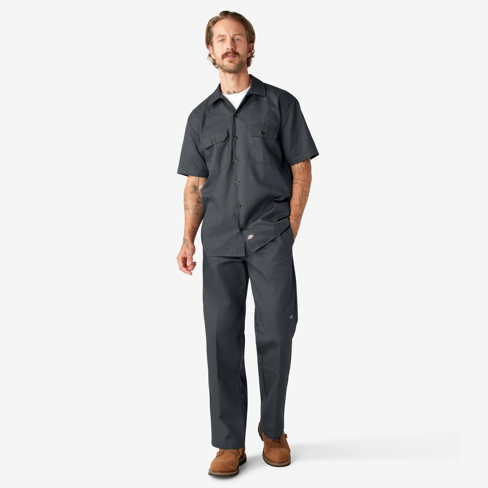 Dickies Short Sleeve Work Shirt - Charcoal Gray (CH) - Palm Isle