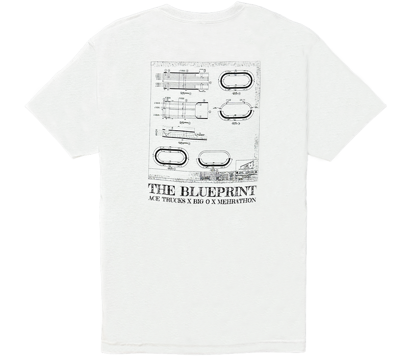 Ace x Big O x Mehrathon Blueprint T-Shirt - Blanc