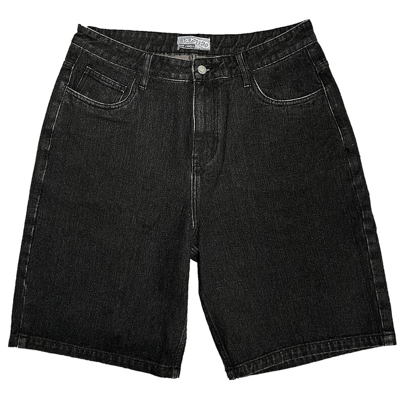 Frosted Wavy Jeans Shorts - Noir Vintage