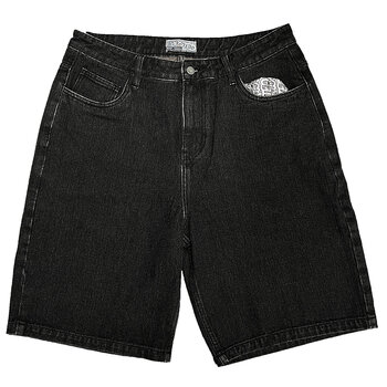 Frosted Wavy Jeans Shorts - Vintage Black