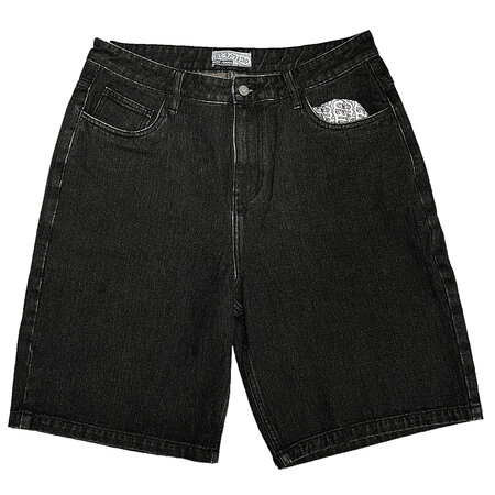 Frosted Wavy Jeans Shorts - Vintage Black