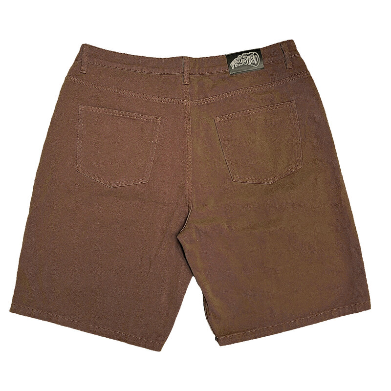 Frosted Wavy Jeans Shorts - Maple Syrup
