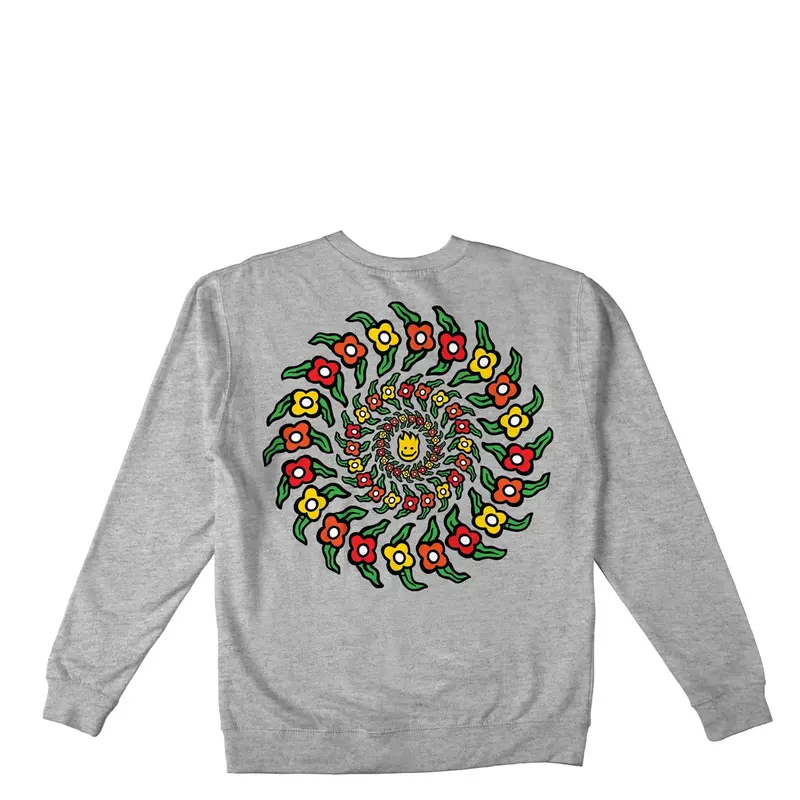 Spitfire Gonz Flower Swirl Crewneck - Grey Heather