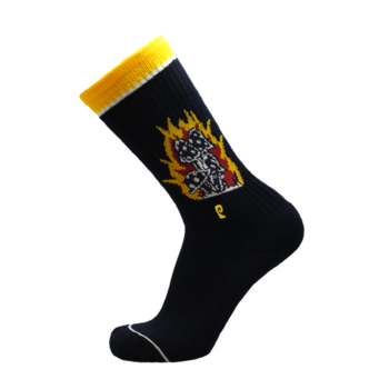 Psockadelic Mushrooms Flame Psocks - Black