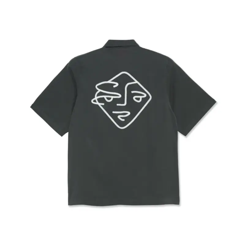 Polar Skate Co. Diamond Face Bowling Shirt - Graphite/White