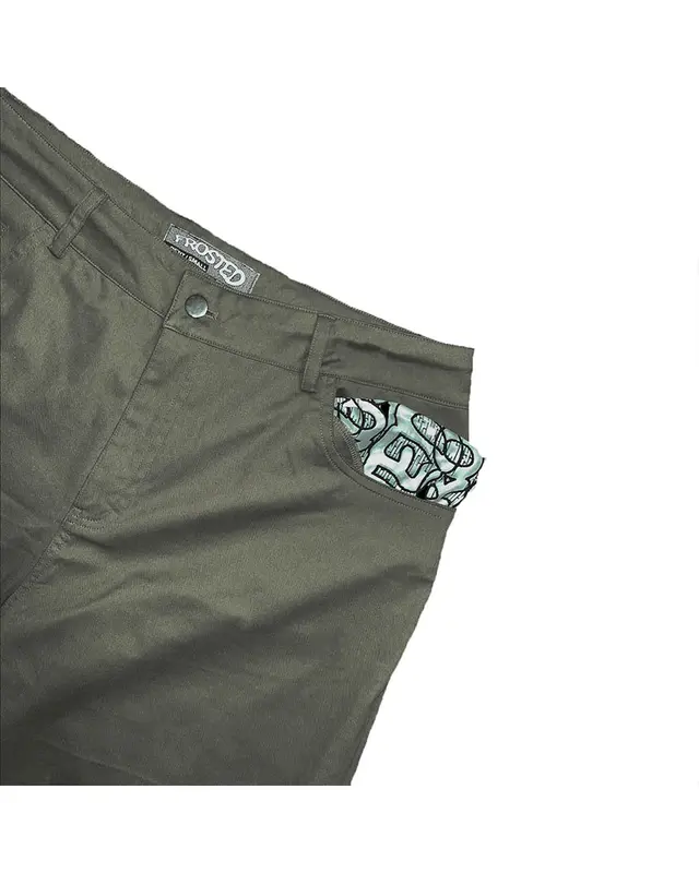 Frosted Stretchy Cotton Pants - Khaki