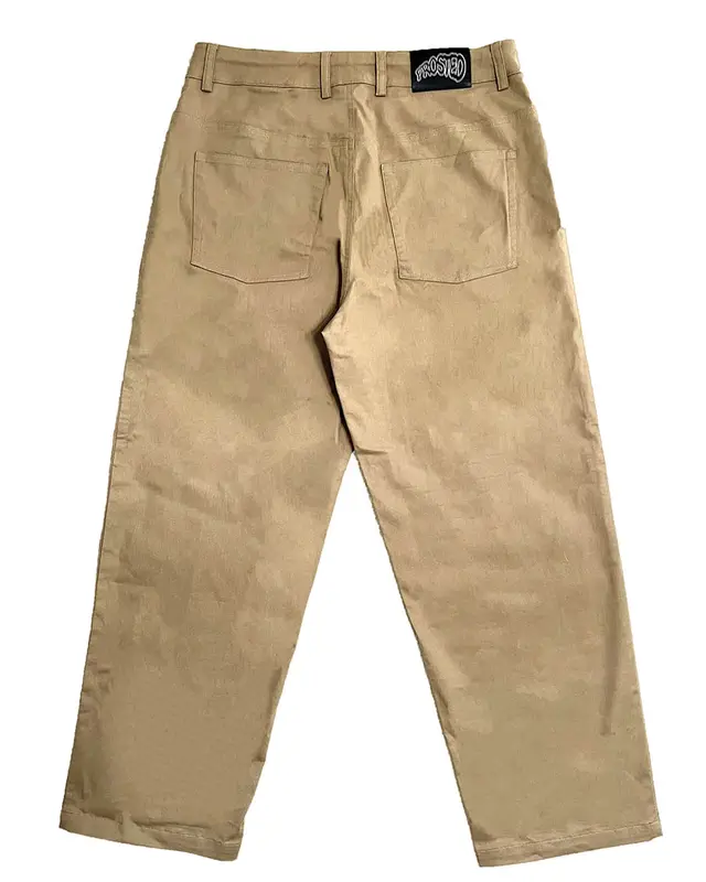 Frosted Stretchy Cotton Pants - Beige