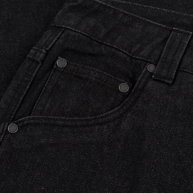 Dime Relaxed Denim Pants - Black Washed