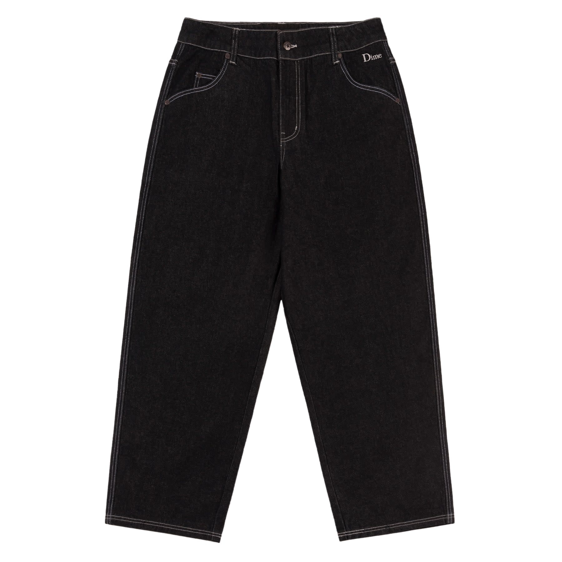 Dime Baggy Denim Pants (Fall 23) - Black Washed - Palm Isle Skate