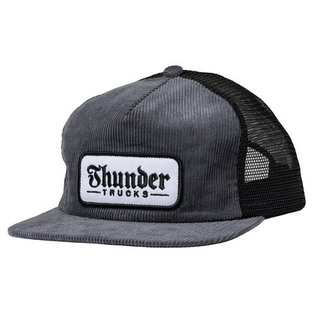 Thunder Script Patch Snapback Hat - Charcoal/Black/White