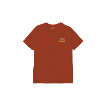 Brixton Linwood S/S T-Shirt Standard - Rouge de Grange/Bourgogne Foncé/Or Vif