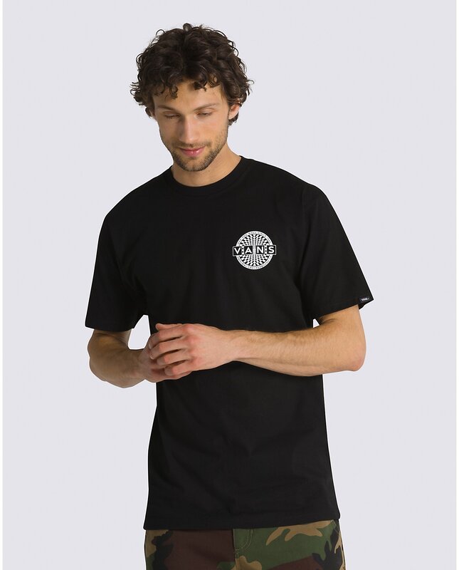 Vans Warped Checkerboard Logo T-Shirt - Black