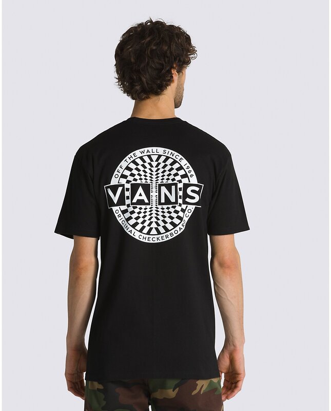 Vans Warped Checkerboard Logo T-Shirt - Black