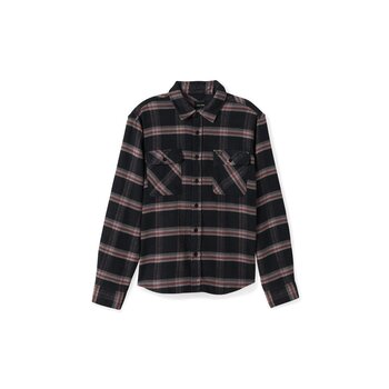 Brixton Bowery Stretch Water Resistant L/S Flannel - Black/Charcoal/Barn Red