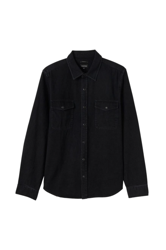 Brixton Wayne Stretch L/S Woven Shirt - Washed Black