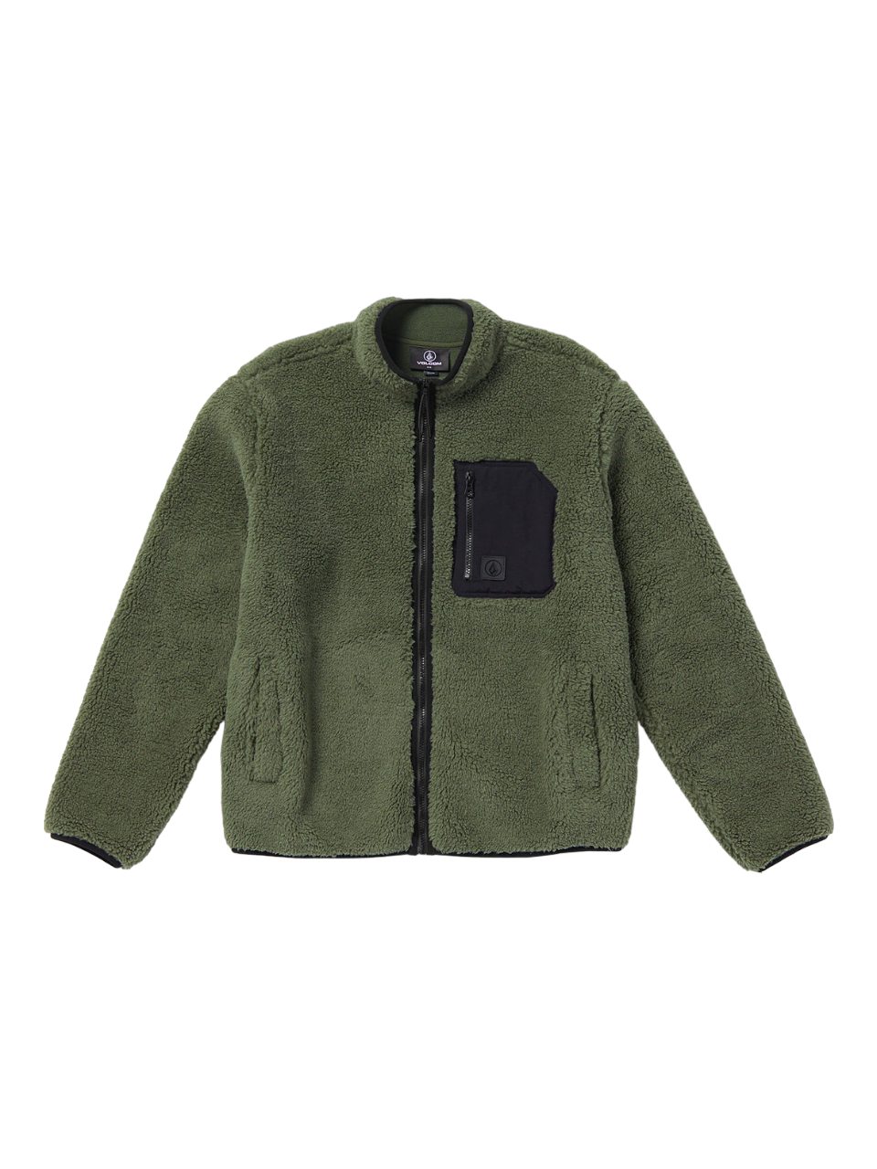 Volcom Muzzer Fuzzar Zip Fleece Jacket - Squadron Green - Palm