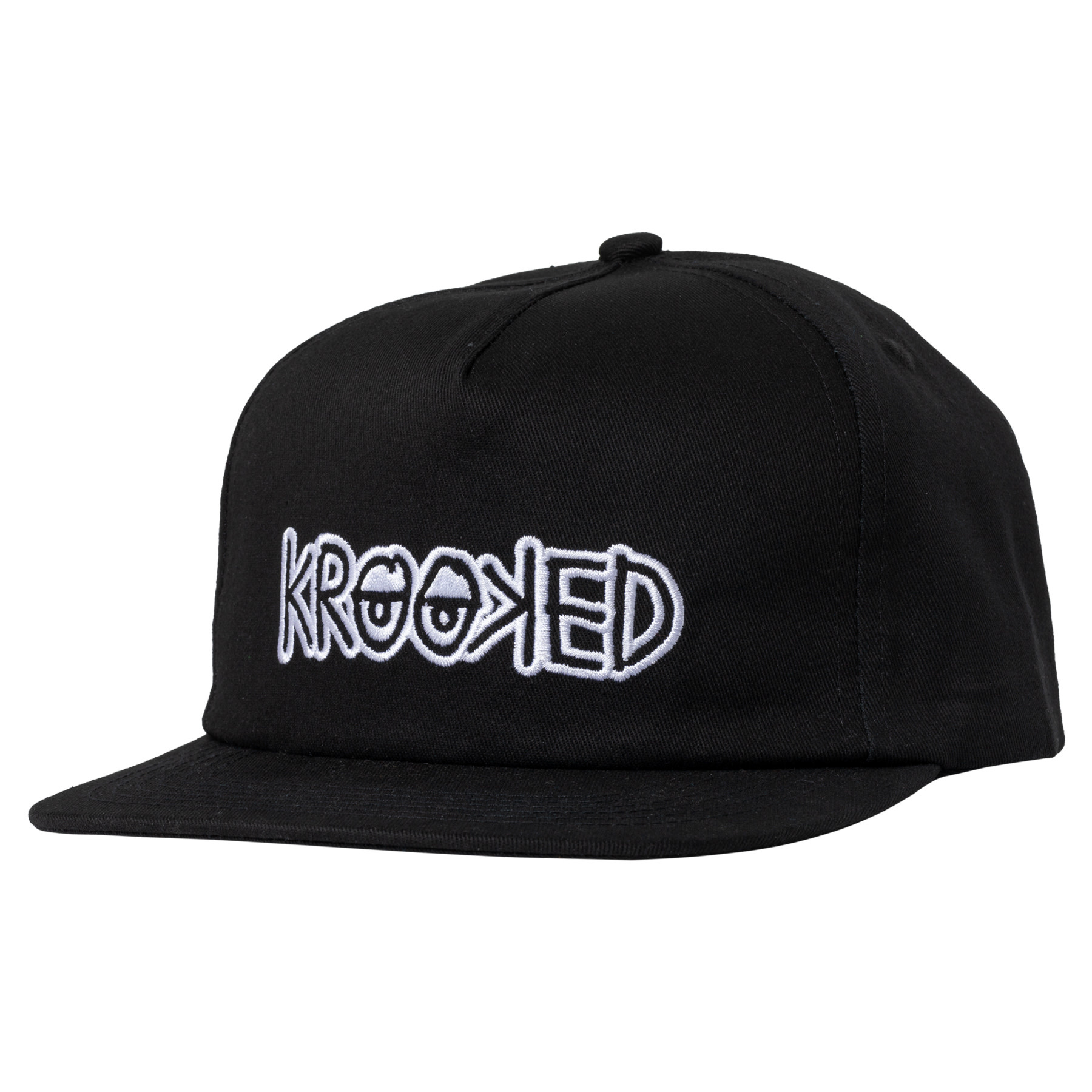 Krooked Eyes Snapback Hat - Black - Palm Isle Skate Shop