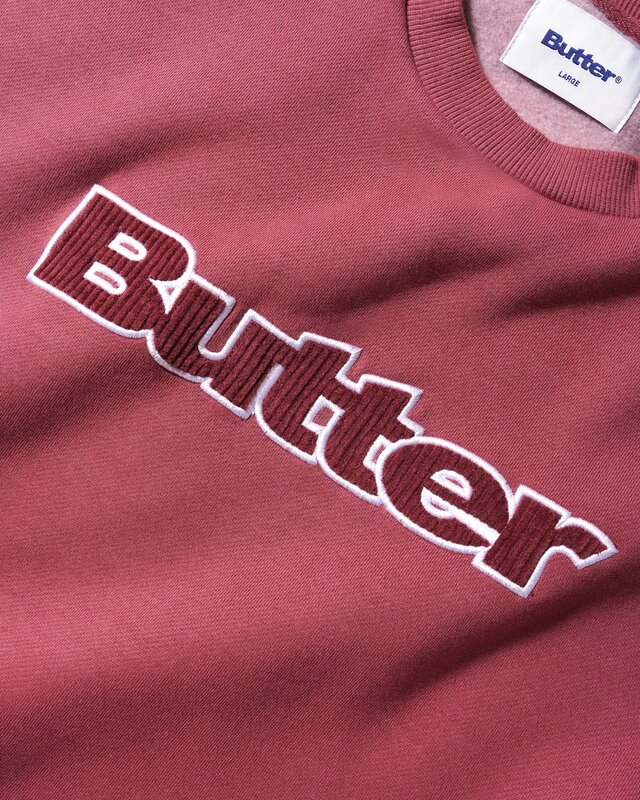 Butter Goods Cord Logo Crewneck - Rhubarb