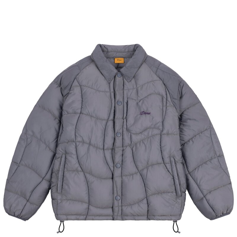 Dime Midweight Wave Puffer Jacket - Silver Gray