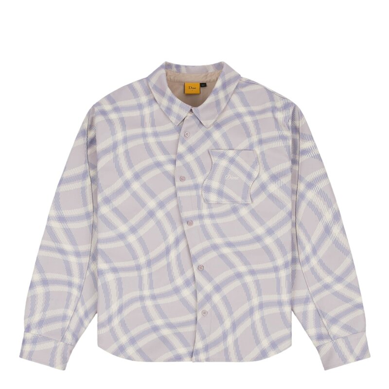 Dime Plaid Fleece Shirt - Lilac Gray