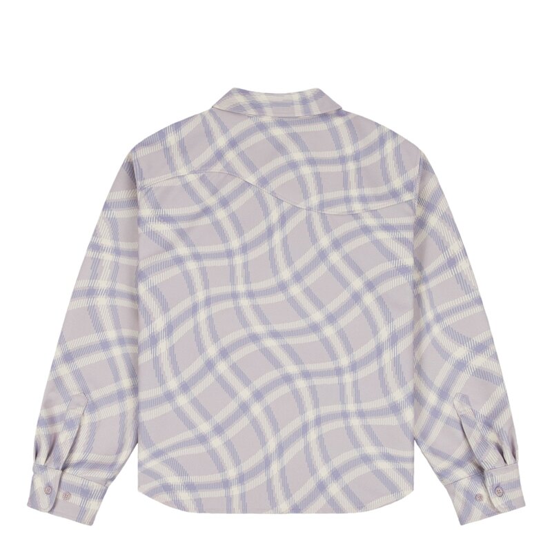 Dime Plaid Fleece Shirt - Lilac Gray