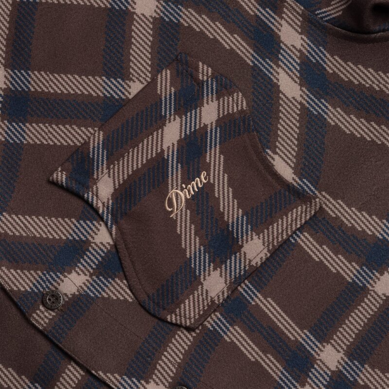 Dime Plaid Fleece Shirt - Espresso