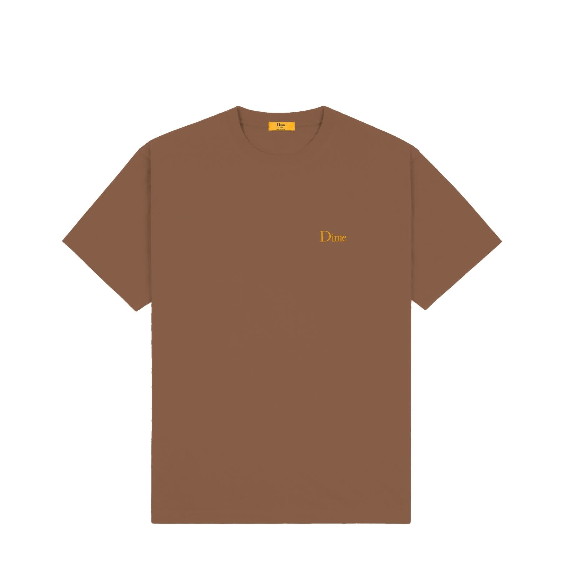 Dime Classic Small Logo T-Shirt - Brown - Palm Isle Skate Shop